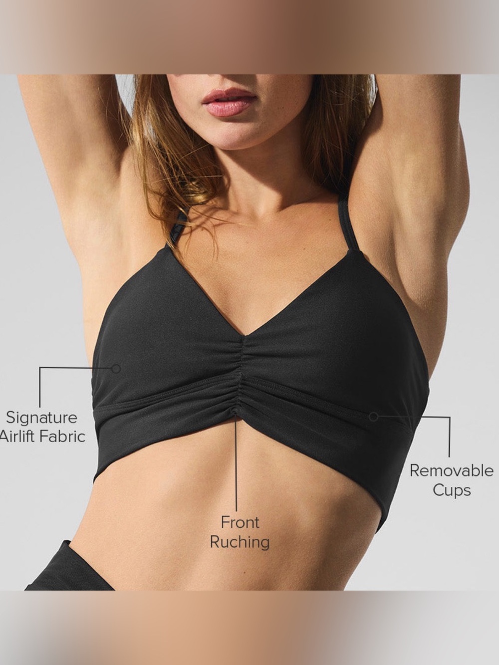 ALO AIRLIFT DIVINE BRA BLACK sz MEDIUM